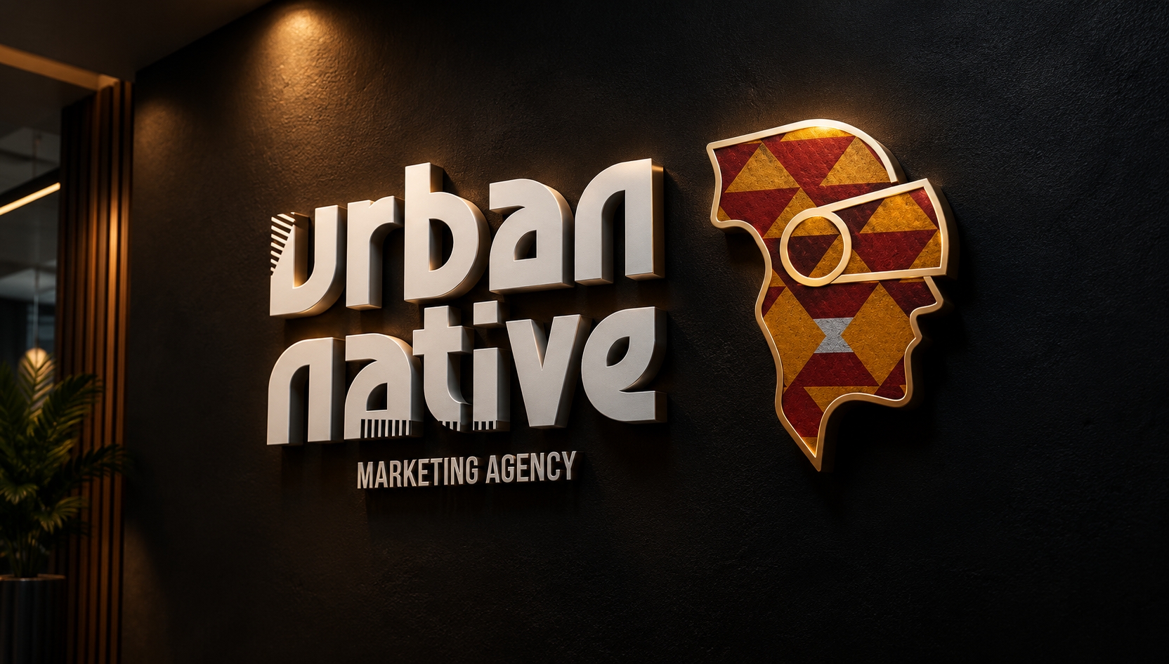 UrbanNative Marketing Agency signage — Kampala studio